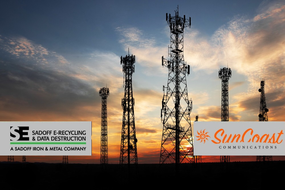 Old Cell towers and Sadoff +SunCoast logo
