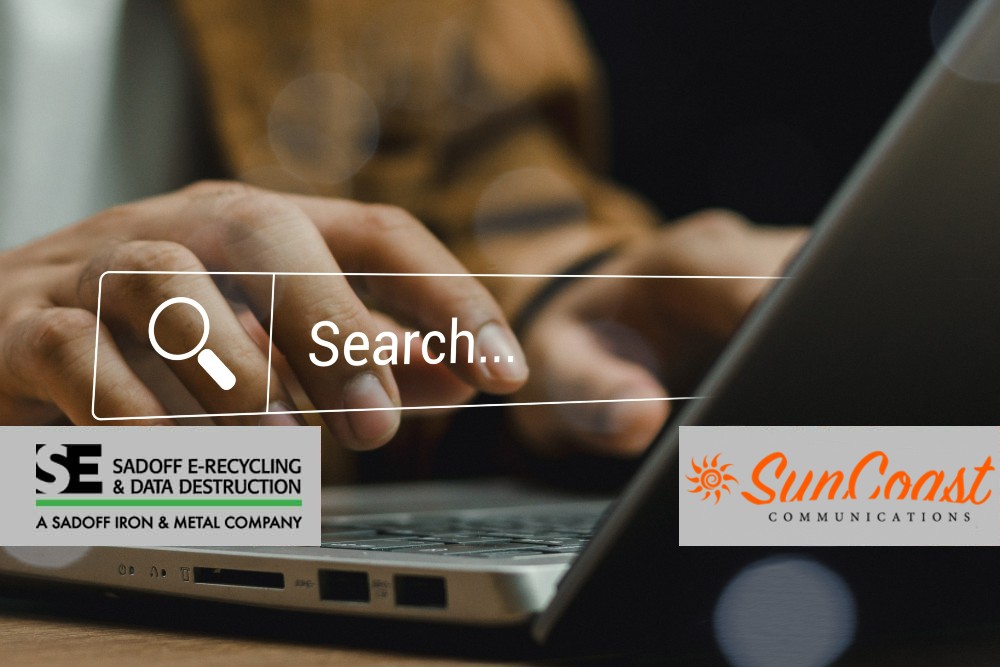 Search bar with SunCoast and Sadoff logos