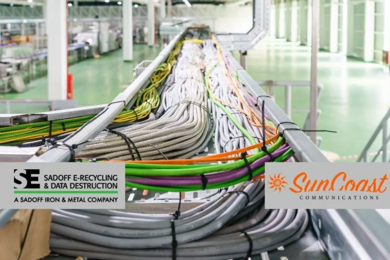 Networking cables with Sadoff and SunCoast Logos