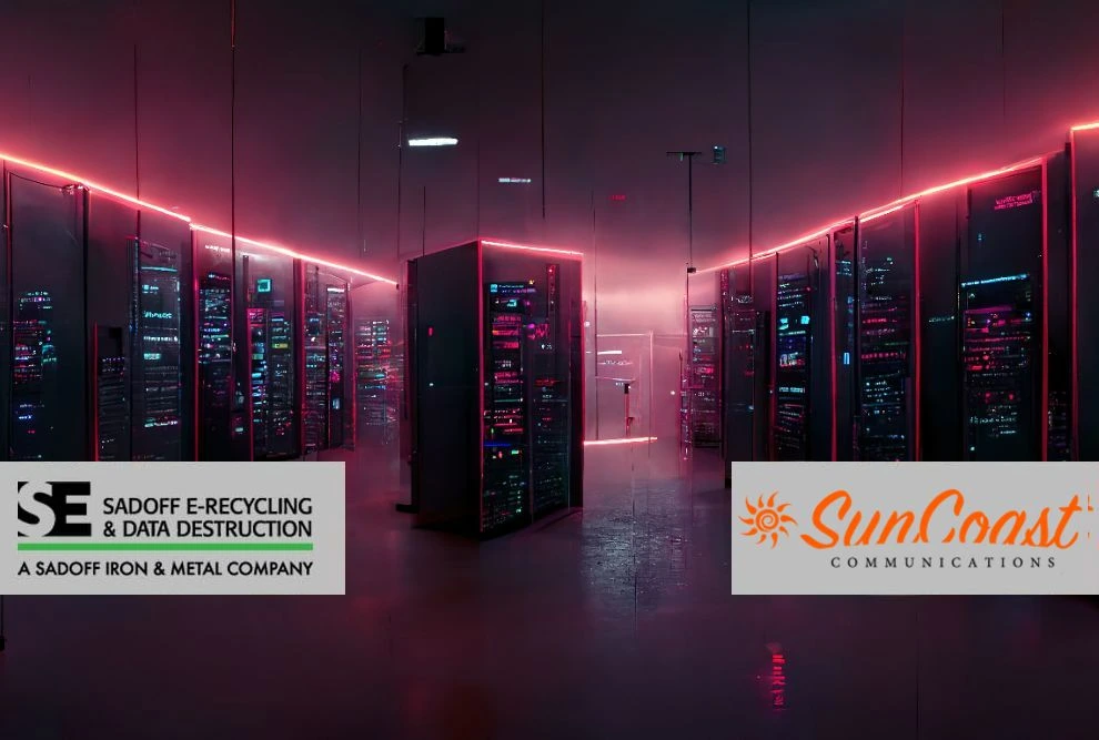 Red data center with Sadoff and SunCoast logos