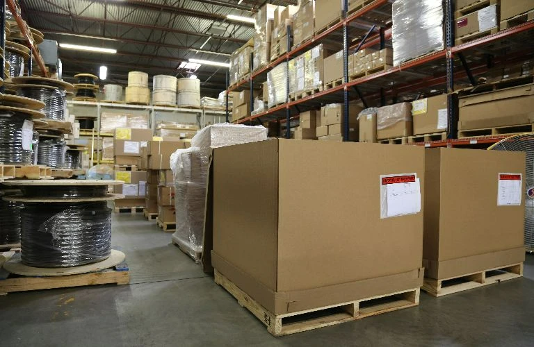 stock in a telecom warehouse