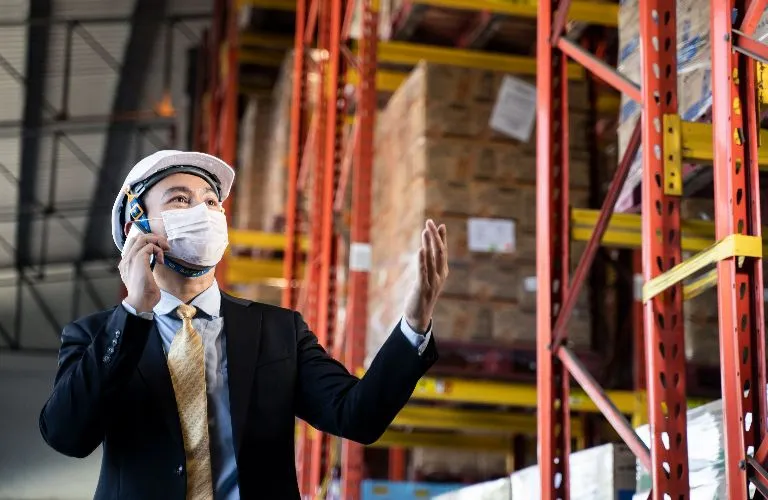 Exec in a telecom warehouse