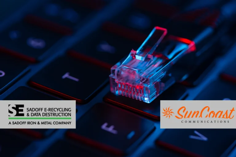 ethernet cable on keyboard with Sadoff and SunCoast logos